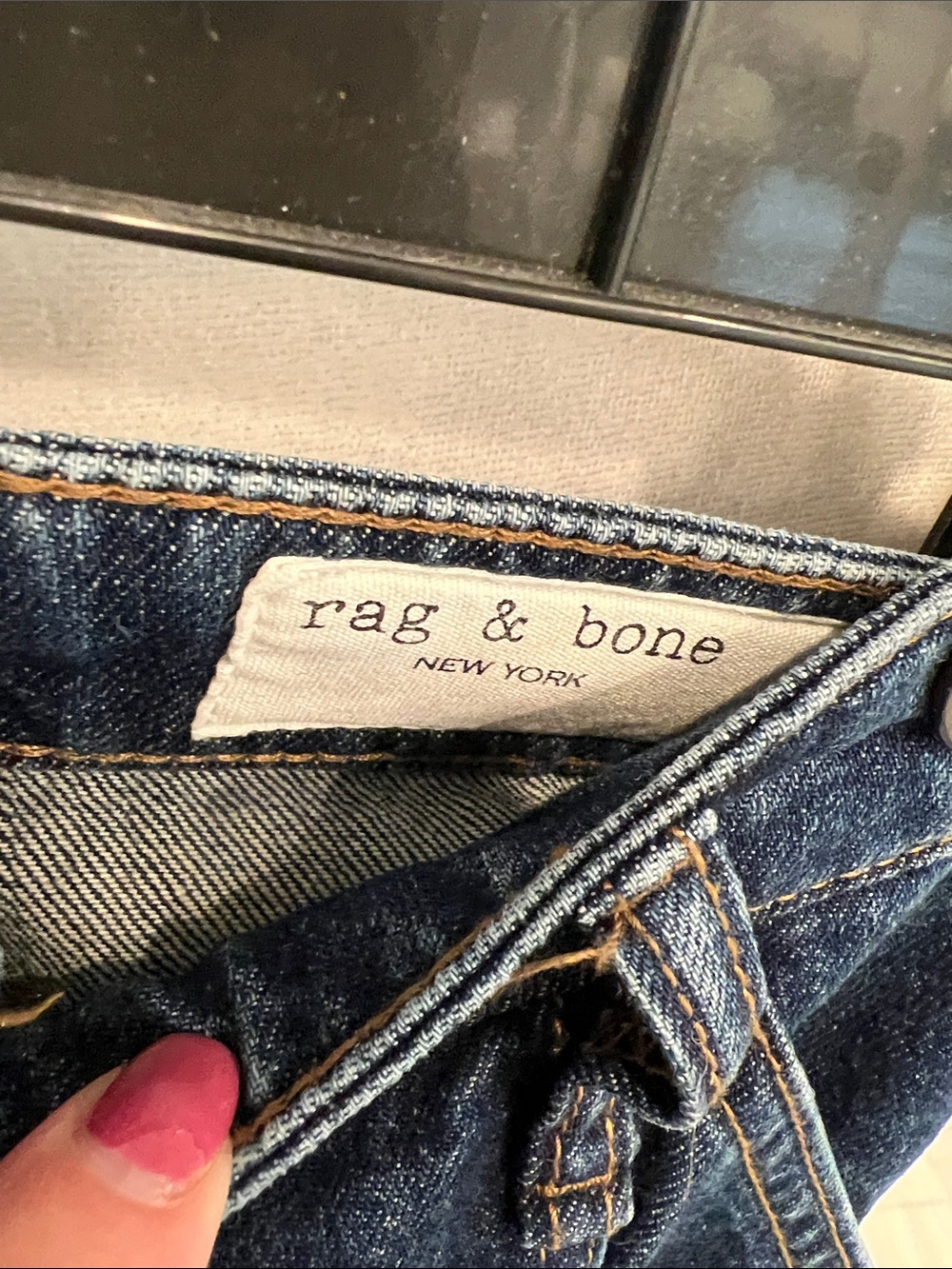 rag & bone Dark Blue Denim Cargo Jeans - Picture 2 of 4